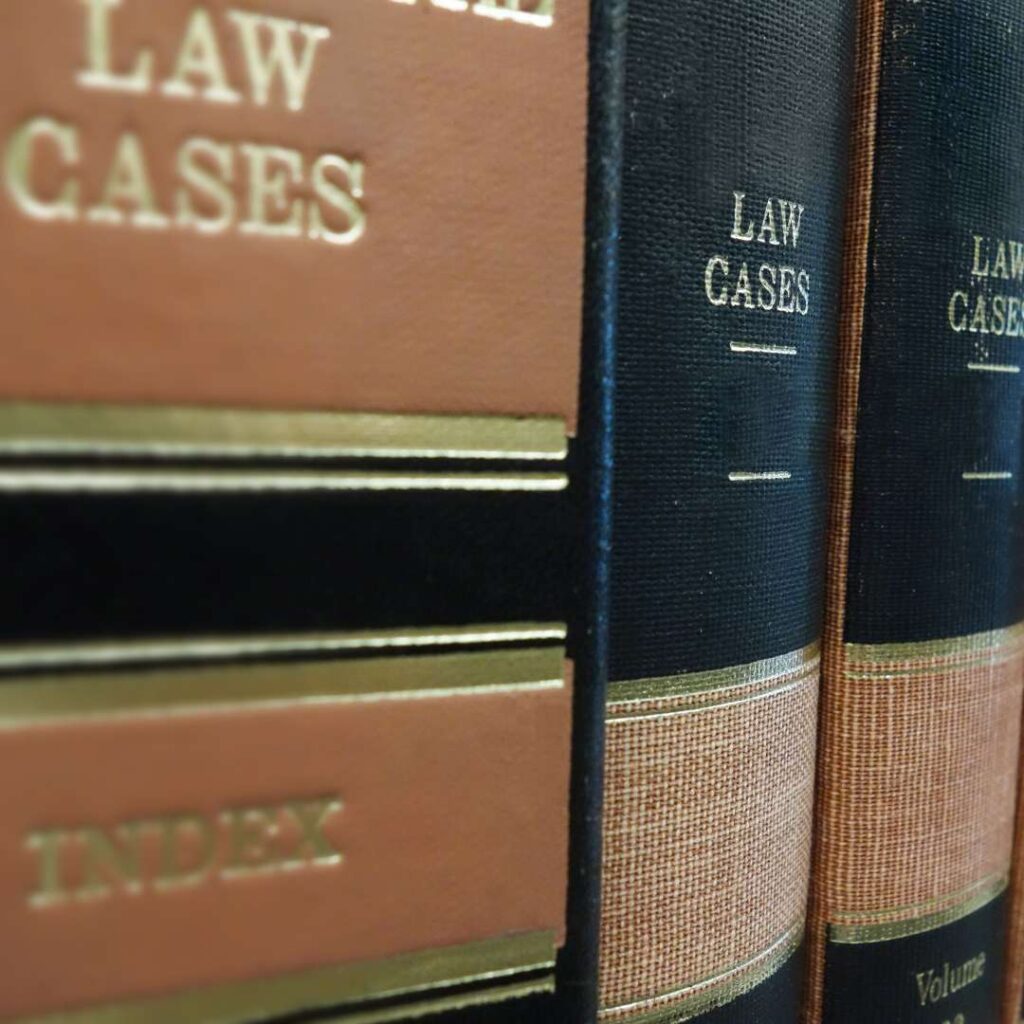 Law cases bound into books