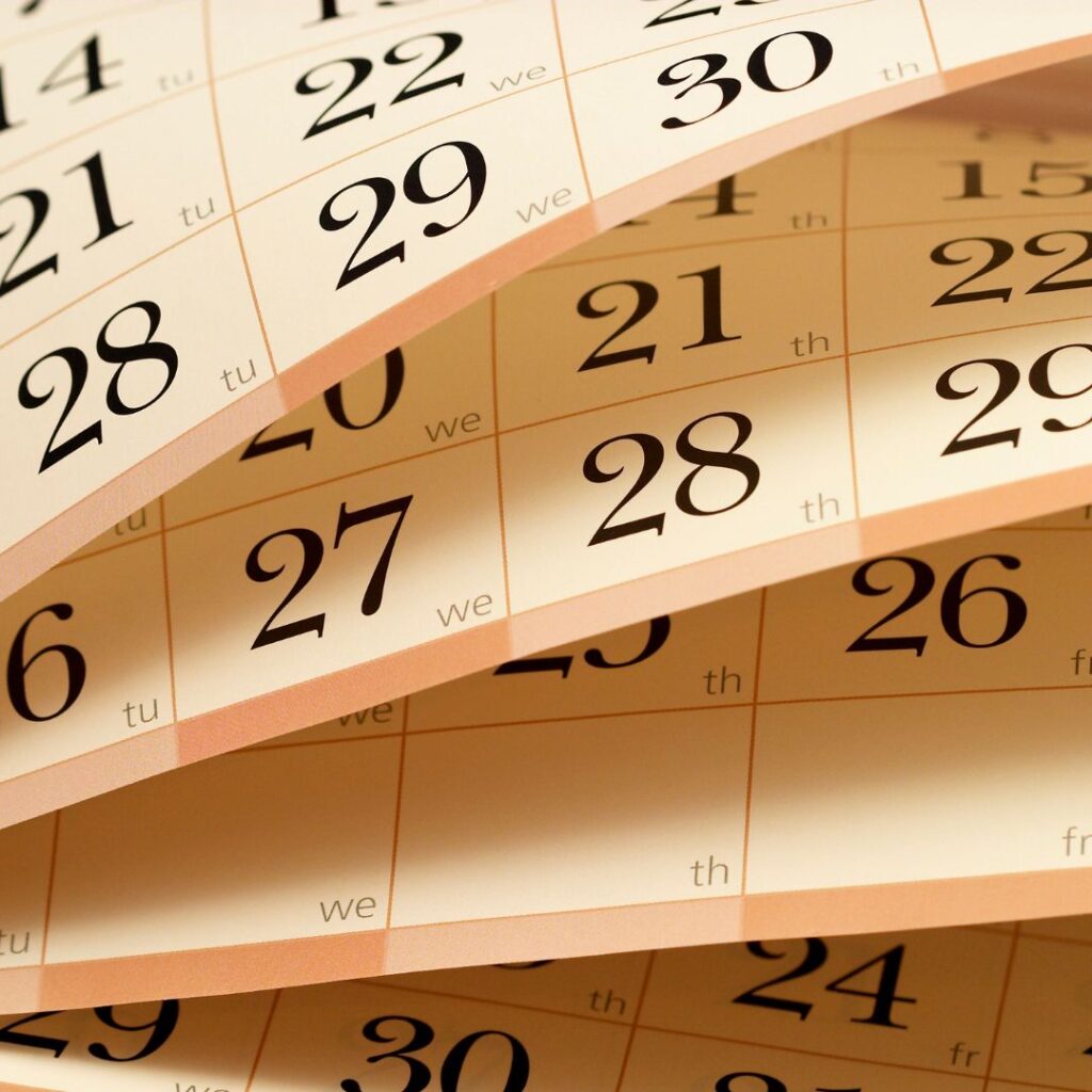 Calendar pages