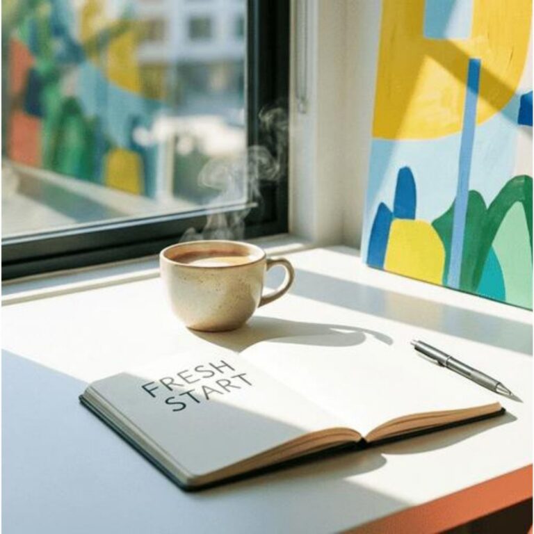 Life After Divorce: Financial Steps to Rebuild with Confidence. Fresh start written on journal page.